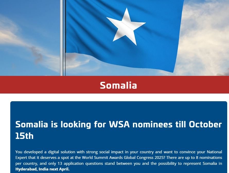 Somalia is looking for WSA nominees till October 15th